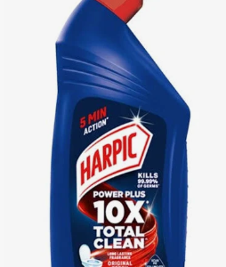 Harpic Toilet Cleaner helps remove tough stains, dirt, grime, and toilet odors, leaving your toilet clean, fresh, and hygienic.