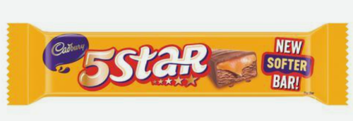 Cadbury 5 Star Chocolate Bar with delicious chocolate and chewy caramel, perfect for satisfying your sweet cravings anytime.