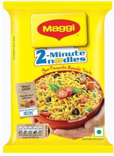 Maggie Instant Noodles with delicious masala flavor, quick preparation, and great taste. Perfect for a quick snack or easy meal. Order online for convenient doorstep delivery.