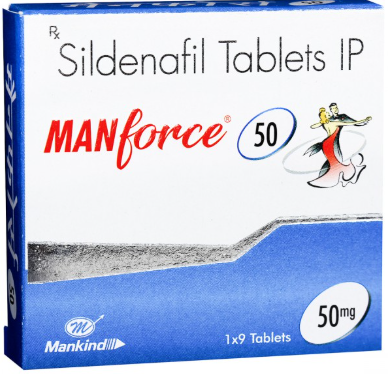 Manforce 50 mg Tablet contains sildenafil citrate and is a prescription medicine used to treat erectile dysfunction (ED) in adult men. It works by increasing blood flow to the penis during sexual stimulation. Use only as prescribed by a qualified healthcare professional.