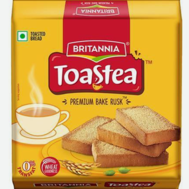 Enjoy the delicious crunch of Britannia Rusk Toast, a crispy toasted bread snack perfect with tea, coffee, or as a light anytime snack.