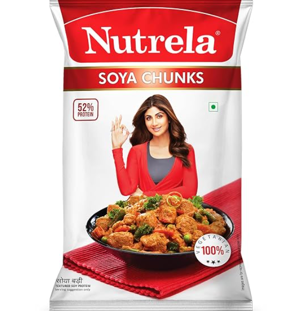 Nutrela Soya Chunks (Soybean Chunks) are a protein-rich vegetarian food made from soy flour. They are easy to cook and ideal for curries, pulao, biryani, snacks, and everyday meals.